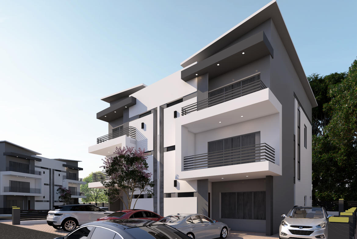 side view from Luxury 4-Bedroom Amethyst twin villa with Staff Quarters