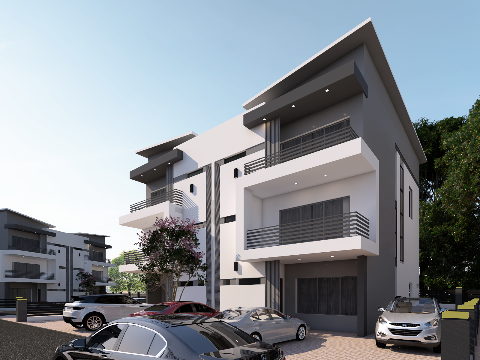 side view from Luxury 4-Bedroom Amethyst twin villa with Staff Quarters