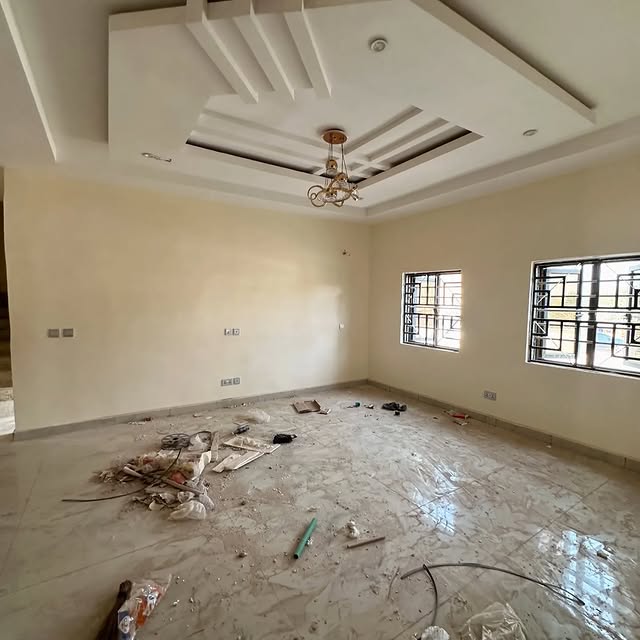Brand-New 3-Bedroom Terraced Duplex with BQ in a Serene Life Camp Estate sitting room