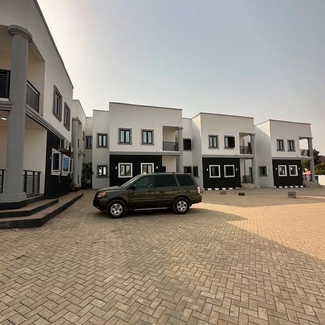 Brand-New 3-Bedroom Terraced Duplex with BQ in a Serene Life Camp Estate (house front view)