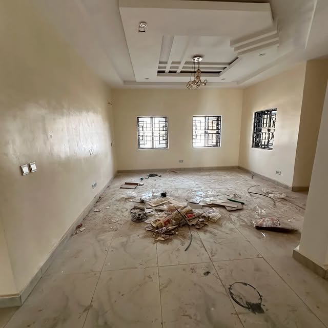 Brand-New 3-Bedroom Terraced Duplex with BQ in a Serene Life Camp Estate stair case