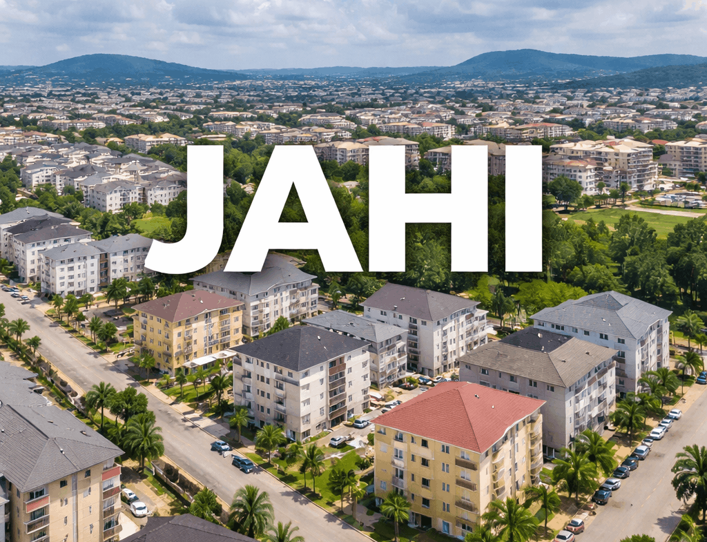 Jahi Abuja aerial view showing modern apartment buildings and residential estates in a well-developed neighborhood