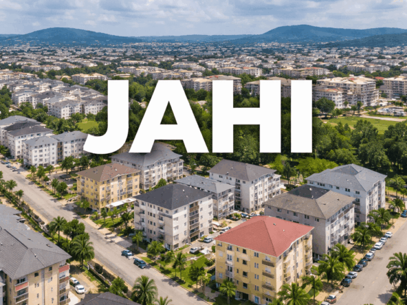 Jahi Abuja aerial view showing modern apartment buildings and residential estates in a well-developed neighborhood
