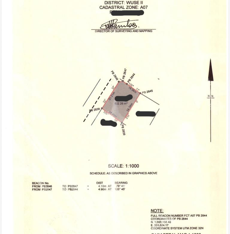 822sqm commercial land for sale in Wuse 2, Abuja