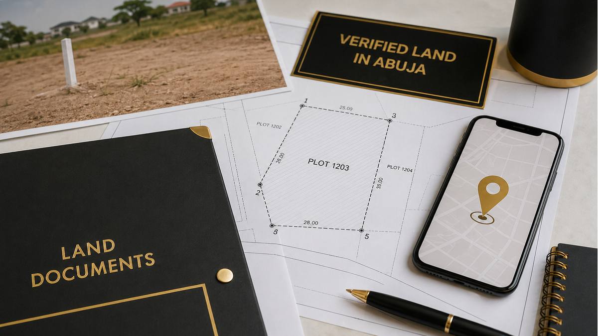 Abuja land document verification with survey plan and title papers