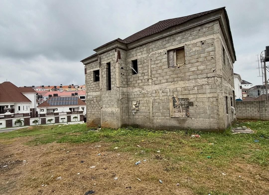 4 bedroom detached duplex carcass for sale in NAF Valley Estate, Asokoro, Abuja