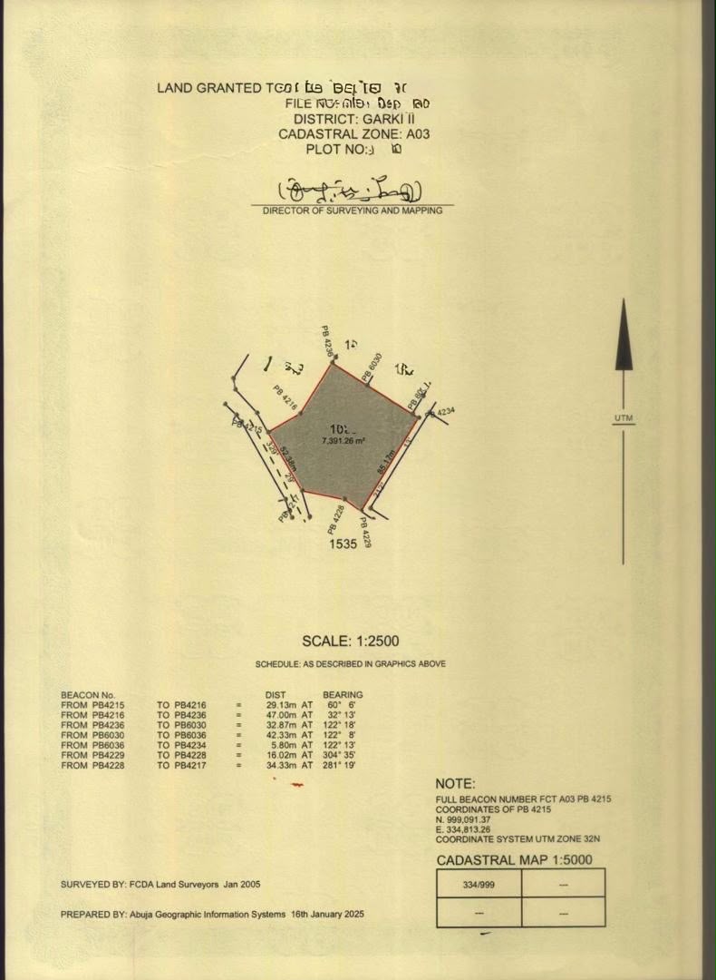 7,400sqm commercial land for sale in Garki 2, Abuja