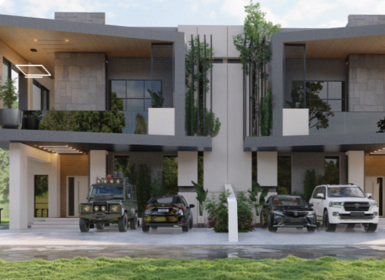 Example Semi-Detached Duplex design within Mshel Hutu Exclusive estate, Centenary City Abuja