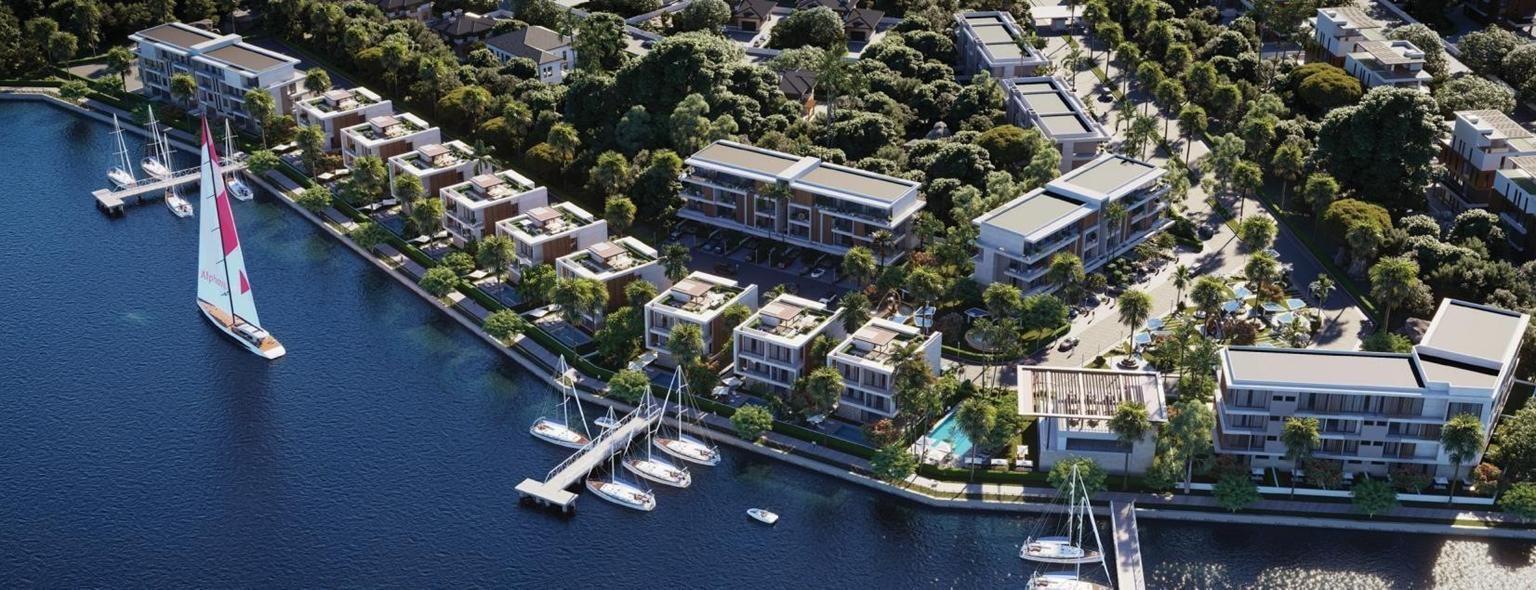Luxury waterfront residential estate render in Abuja