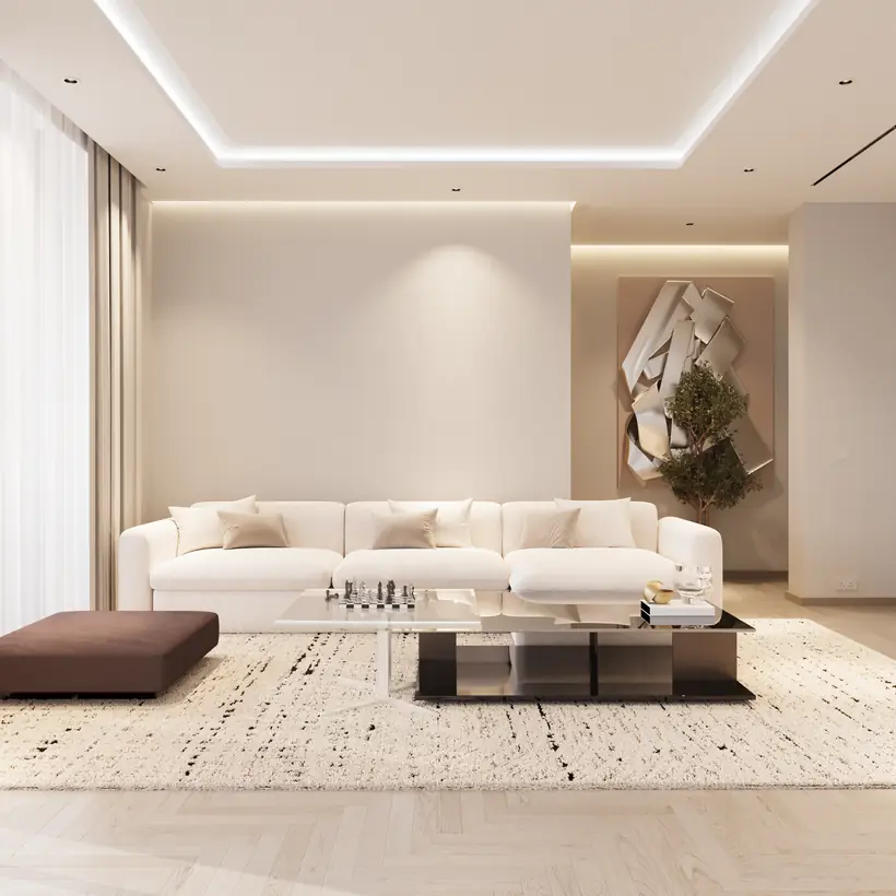 The Sanctum Abuja luxury living room render