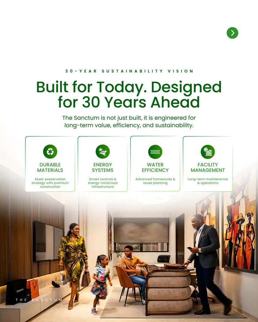 The Sanctum Abuja sustainability plan selling point