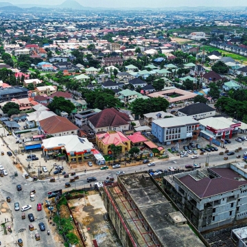 overview of katampe with drone